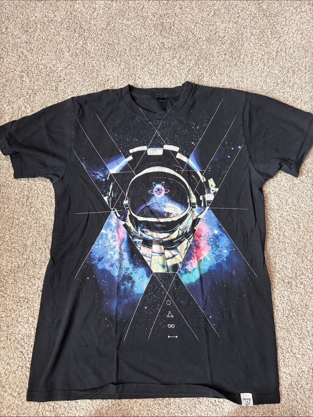 Men's Black Space Helmet Graphic Tee